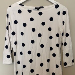 Ann Taylor Blouse, with black polka dots - Size S
